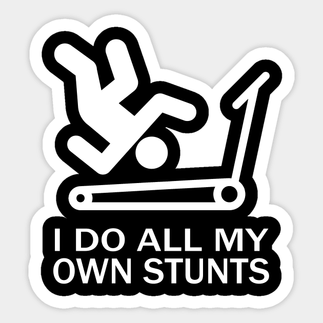 I do my own stunts! - Treadmill Sticker by RainingSpiders